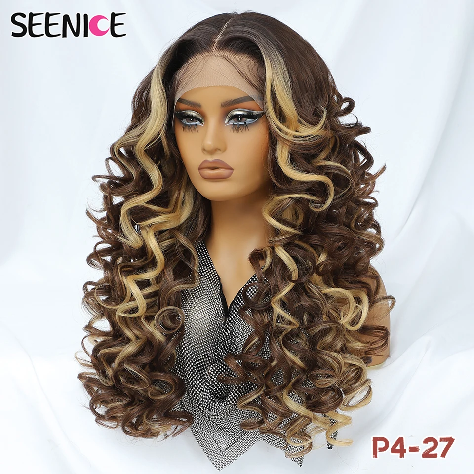 24Inch Latisha Synthetic Lace Front Wigs For Women Curly Afro Lace Wigs Black Blonde Orange 13X4.5X1 Cosplay Hair Daily Use