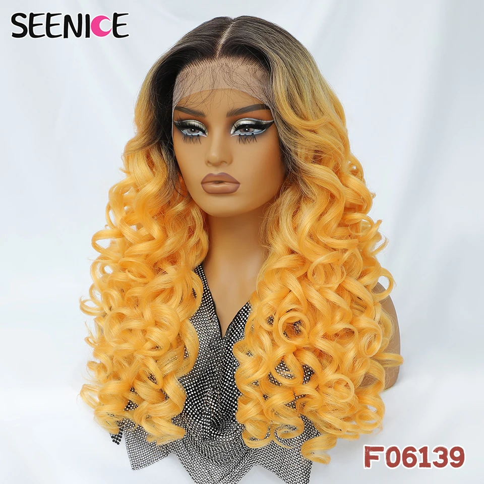 24Inch Latisha Synthetic Lace Front Wigs For Women Curly Afro Lace Wigs Black Blonde Orange 13X4.5X1 Cosplay Hair Daily Use
