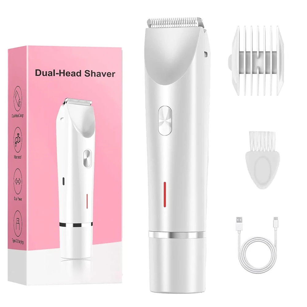 Electric Shaver for Woman Double Head Dual Purpose Female Razor Body Epilator Leg Underarm Bikini Electric Hair Remover Trimmer