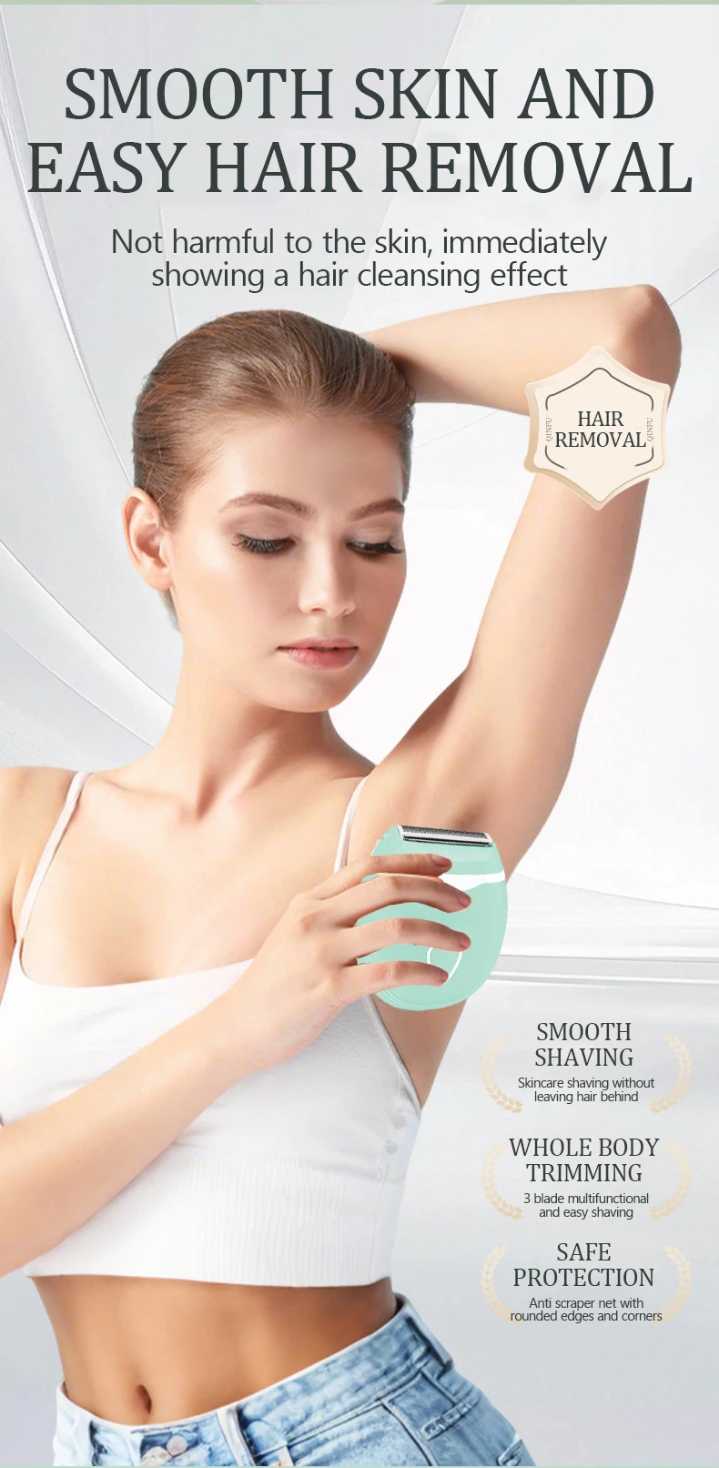 Hair Removal Machine Trimmer For Women Painless Knife Tip Waterproof Whole Body Washable Armpit Without Black Spots Beauty Care Hair Removal Machine Trimmer For Women Painless Knife Tip Waterproof Whole Body Washable Armpit Without Black Spots Beauty Care