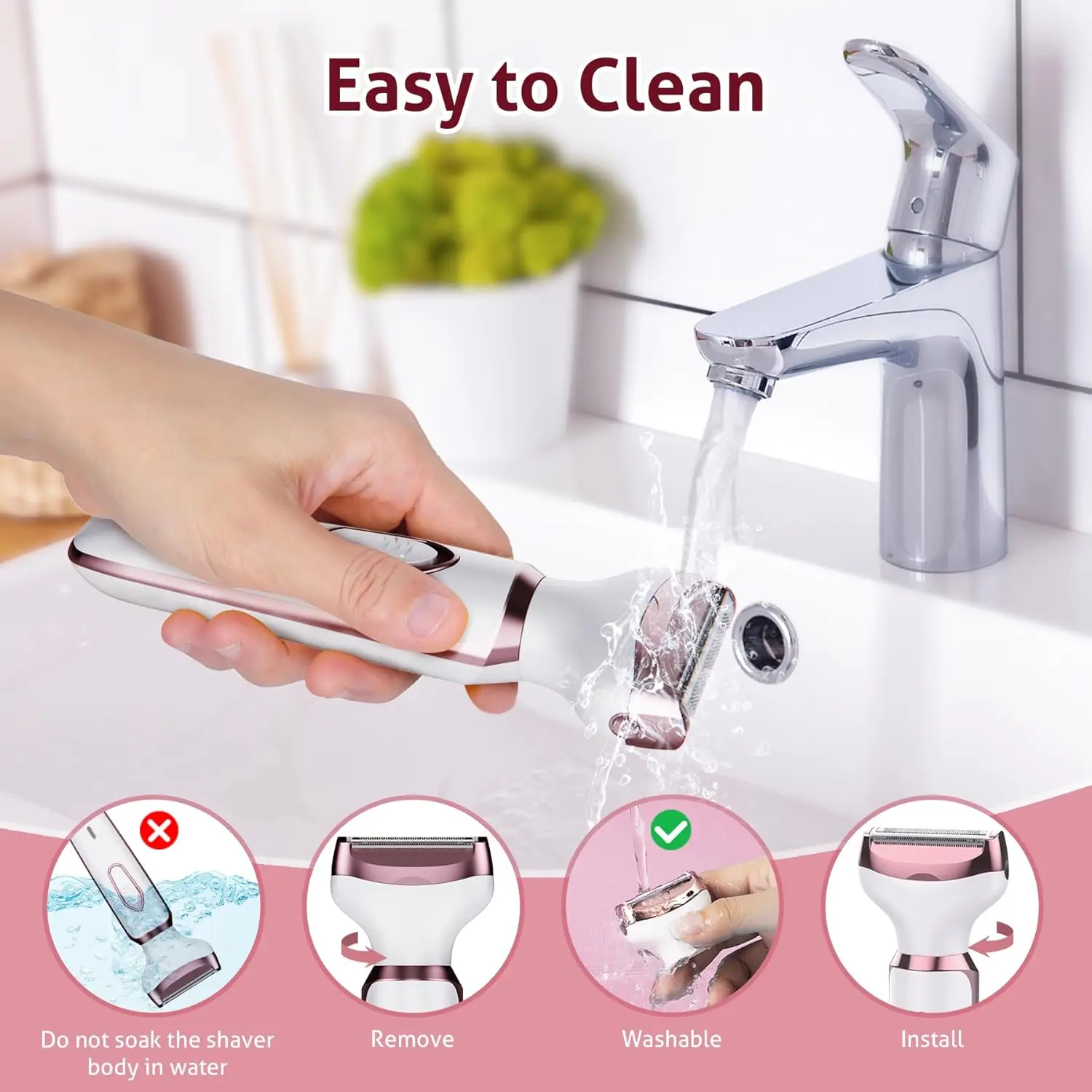 Kemei 4in1 Electric Razor for Women Shaver Hair Trimmer for Face Nose Eyebrow Beard Mustache Arm Leg Armpit Bikini Rechargeable Kemei 4in1 Electric Razor for Women Shaver Hair Trimmer for Face Nose Eyebrow Beard Mustache Arm Leg Armpit Bikini Rechargeable