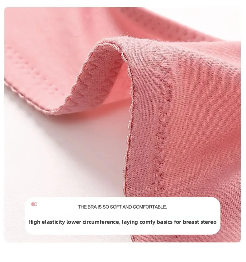 Soft Cotton Wireless Bra Large Size Front Clasp Underwear for Middle-Aged And Elderly Women Comfortable Vest Strap Design