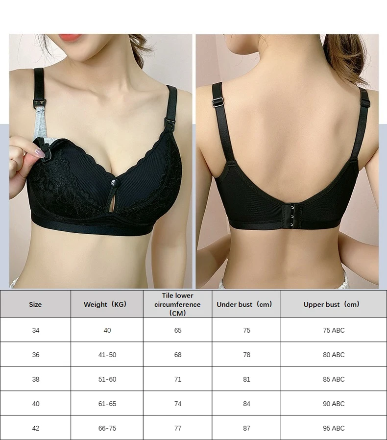 New Cotton Soft Comfortable Pregnant Women's Breastfeeding Bra Gathering Anti sagging and Steel Ring Free Women's Underwear