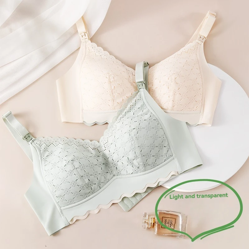 New Cotton Soft Comfortable Pregnant Women's Breastfeeding Bra Gathering Anti sagging and Steel Ring Free Women's Underwear