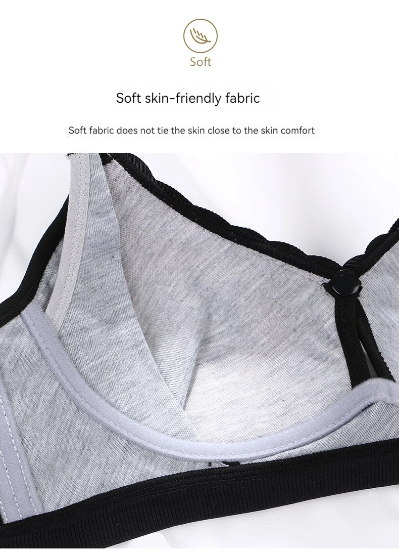 New Cotton Soft Comfortable Pregnant Women's Breastfeeding Bra Gathering Anti sagging and Steel Ring Free Women's Underwear