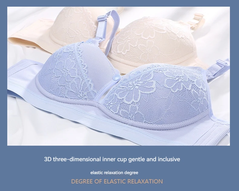 New Cotton Soft Comfortable Pregnant Women's Breastfeeding Bra Gathering Anti sagging and Steel Ring Free Women's Underwear