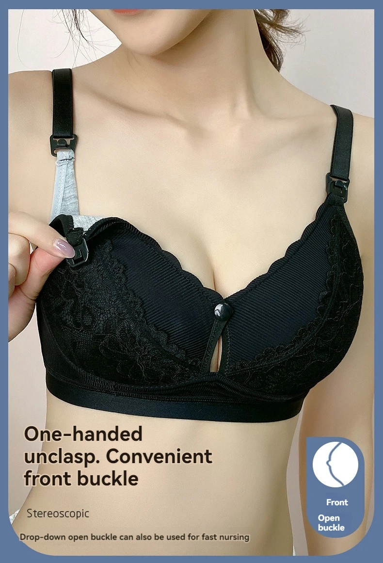 New Cotton Soft Comfortable Pregnant Women's Breastfeeding Bra Gathering Anti sagging and Steel Ring Free Women's Underwear