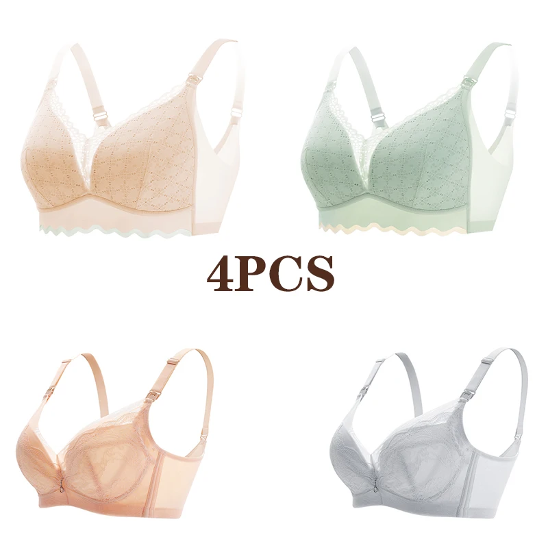New Cotton Soft Comfortable Pregnant Women’s Breastfeeding Bra Gathering Anti sagging and Steel Ring Free Women’s Underwear