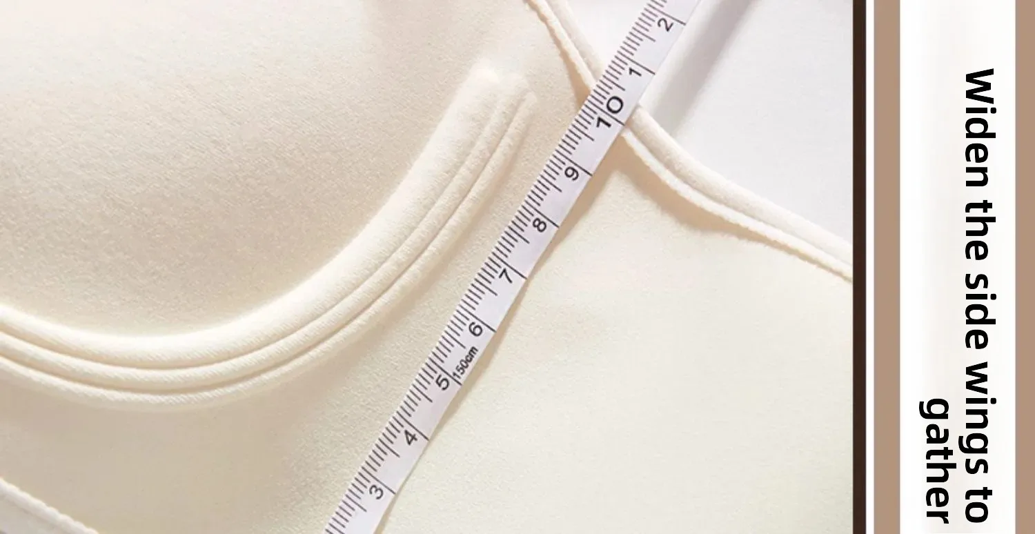 Cross Back Fixed Cup Bra Thickened Outer Expansion Special for Flat Chested Women Sexy Korean Style Underwear Gathered Chest