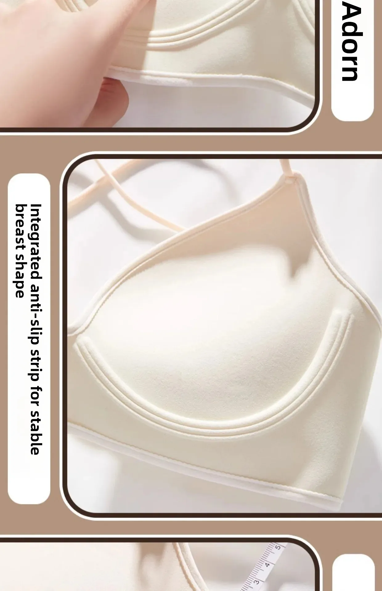 Cross Back Fixed Cup Bra Thickened Outer Expansion Special for Flat Chested Women Sexy Korean Style Underwear Gathered Chest