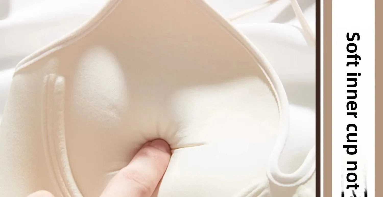 Cross Back Fixed Cup Bra Thickened Outer Expansion Special for Flat Chested Women Sexy Korean Style Underwear Gathered Chest