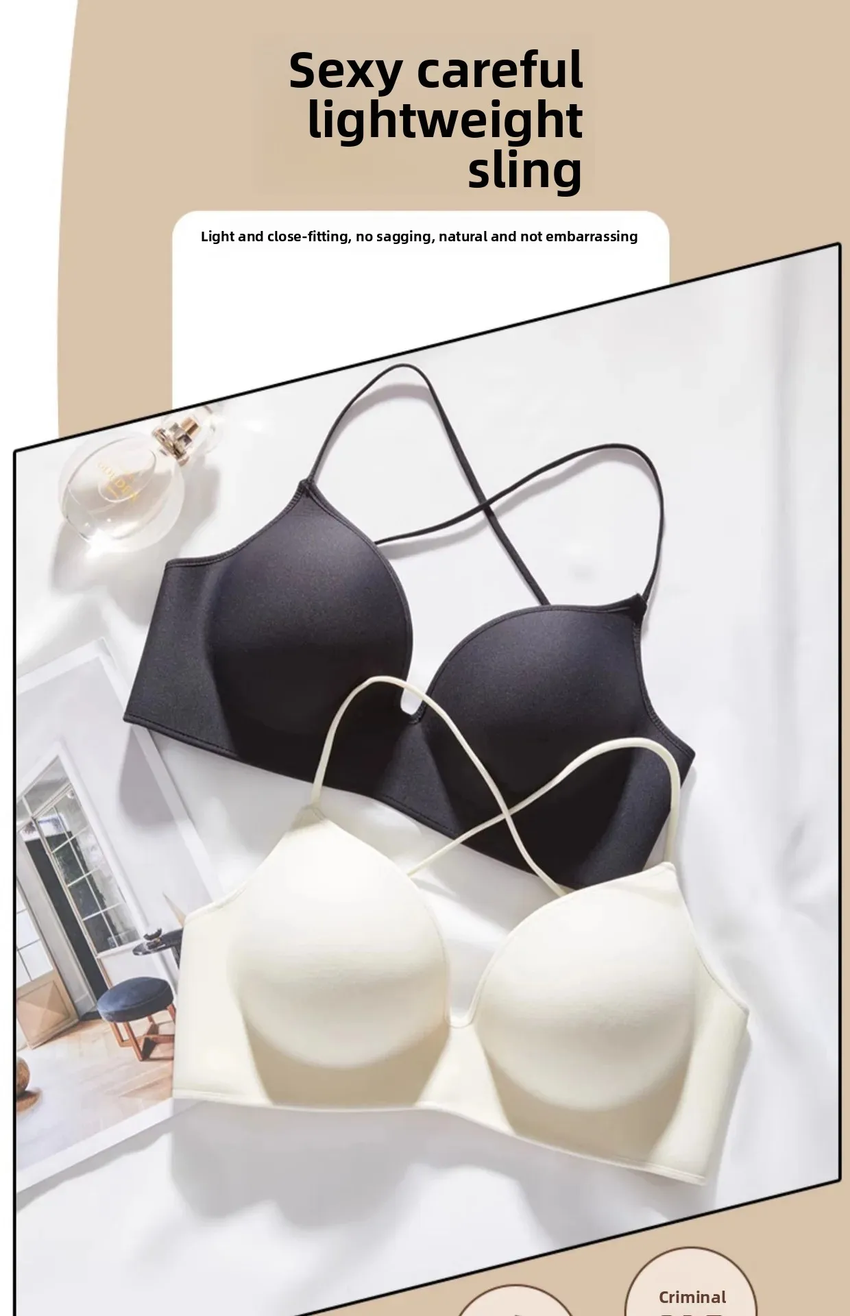 Cross Back Fixed Cup Bra Thickened Outer Expansion Special for Flat Chested Women Sexy Korean Style Underwear Gathered Chest