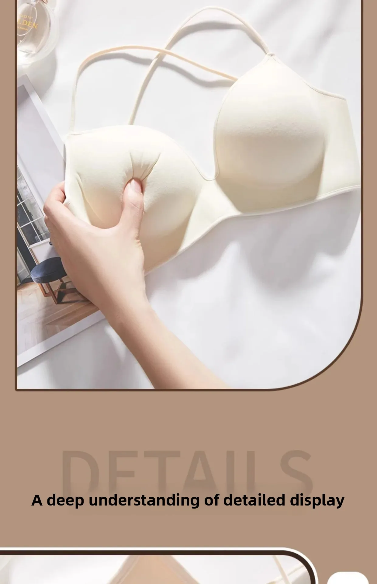 Cross Back Fixed Cup Bra Thickened Outer Expansion Special for Flat Chested Women Sexy Korean Style Underwear Gathered Chest