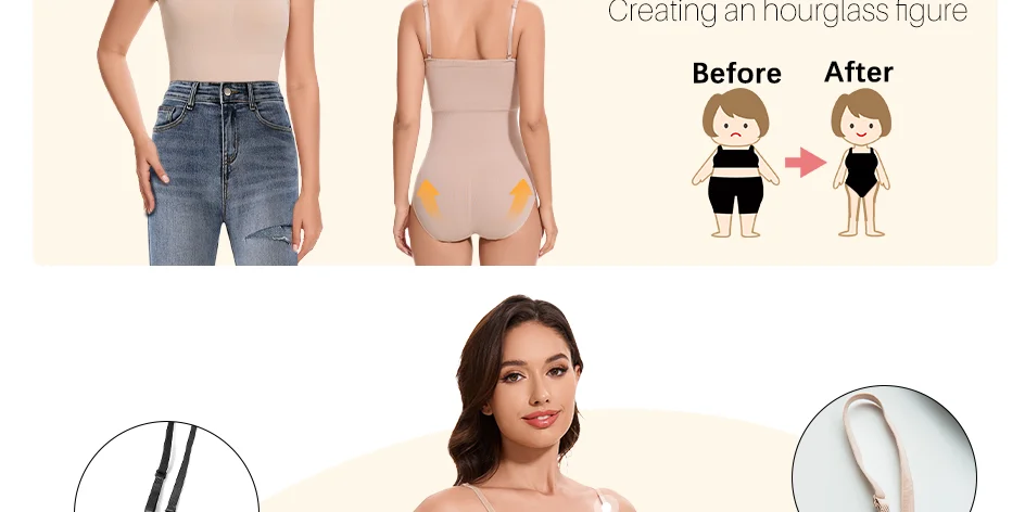 Molasus Slimming Strapless Bodysuit Off Shoulder Women Shorts Shapewear Tummy Control Body Shaper Sexy Fajas Underwear Bodysuits