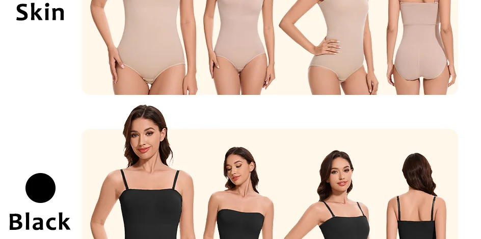 Molasus Slimming Strapless Bodysuit Off Shoulder Women Shorts Shapewear Tummy Control Body Shaper Sexy Fajas Underwear Bodysuits
