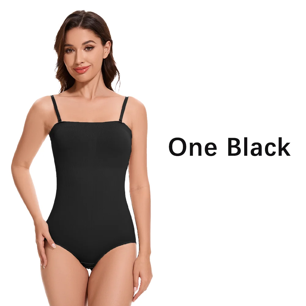 Molasus Slimming Strapless Bodysuit Off Shoulder Women Shorts Shapewear Tummy Control Body Shaper Sexy Fajas Underwear Bodysuits