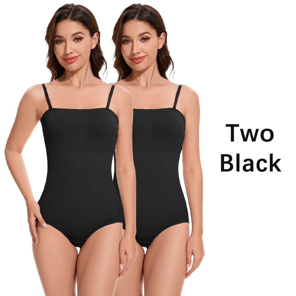 Molasus Slimming Strapless Bodysuit Off Shoulder Women Shorts Shapewear Tummy Control Body Shaper Sexy Fajas Underwear Bodysuits