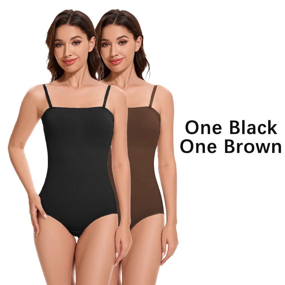 Molasus Slimming Strapless Bodysuit Off Shoulder Women Shorts Shapewear Tummy Control Body Shaper Sexy Fajas Underwear Bodysuits