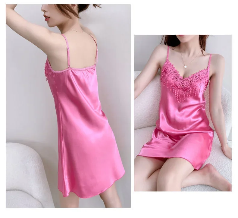 2022 Sexy V-neck Tank Sleep Dress Women's Solid Color Attraction Dress M-6xl Cross-border Summer Sleeveless 2022 Sexy V-neck Tank Sleep Dress Women's Solid Color Attraction Dress M-6xl Cross-border Summer Sleeveless