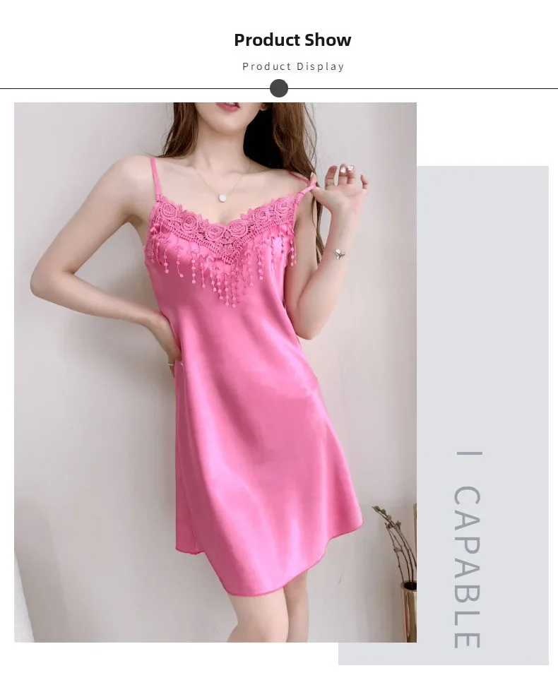 2022 Sexy V-neck Tank Sleep Dress Women's Solid Color Attraction Dress M-6xl Cross-border Summer Sleeveless 2022 Sexy V-neck Tank Sleep Dress Women's Solid Color Attraction Dress M-6xl Cross-border Summer Sleeveless