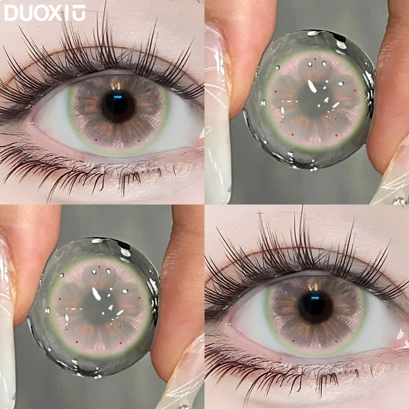 DUOXIU 1 Pair Yearly Myopia Color Contact Lenses for Brown Eyes - Fashion Pink Blue Pupil Cosplay Soft Lenses DUOXIU 1 Pair Yearly Myopia Color Contact Lenses for Brown Eyes - Fashion Pink Blue Pupil Cosplay Soft Lenses
