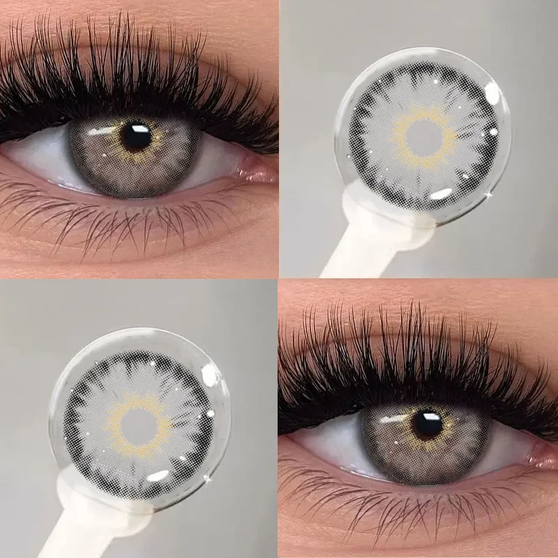 KSSEYE 2Pcs Best Selling Contacts Colored Lenses Cleopatra2.0 Myopia Degree Green Grey Series Soft Lens Eye Fast Shipping