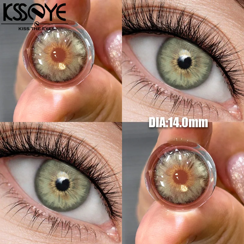 KSSEYE 2Pcs Best Selling Contacts Colored Lenses Cleopatra2.0 Myopia Degree Green Grey Series Soft Lens Eye Fast Shipping