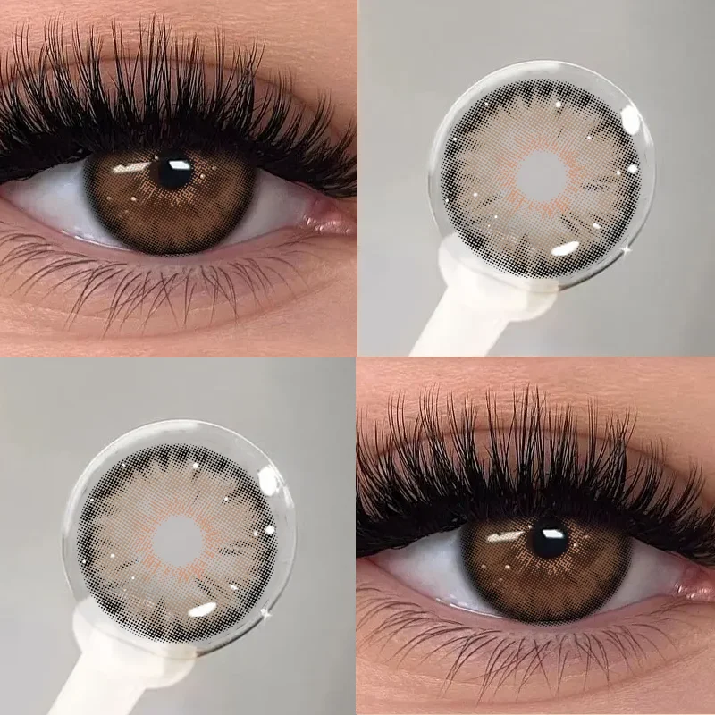 KSSEYE 2Pcs Best Selling Contacts Colored Lenses Cleopatra2.0 Myopia Degree Green Grey Series Soft Lens Eye  Fast Shipping