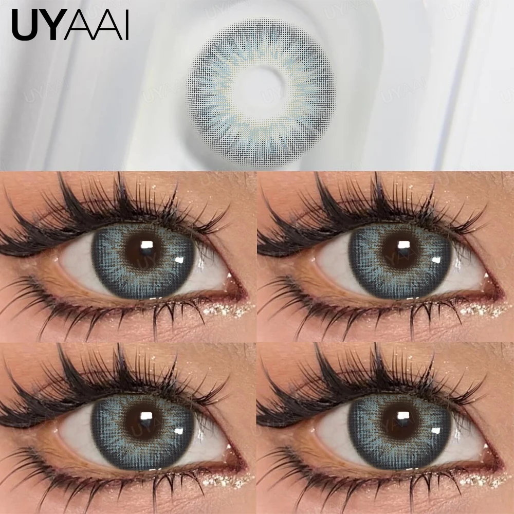 UYAAI 1 Pair Colored Pupils for Eyes Natural Brown Big Eyes Contacts Cosmetics Green Eye Color Lens Gray Lenses for Woman