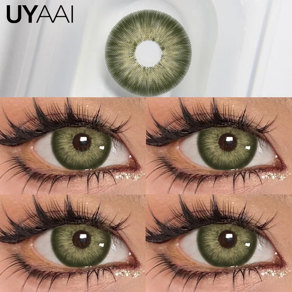 UYAAI 1 Pair Colored Pupils for Eyes Natural Brown Big Eyes Contacts Cosmetics Green Eye Color Lens Gray Lenses for Woman