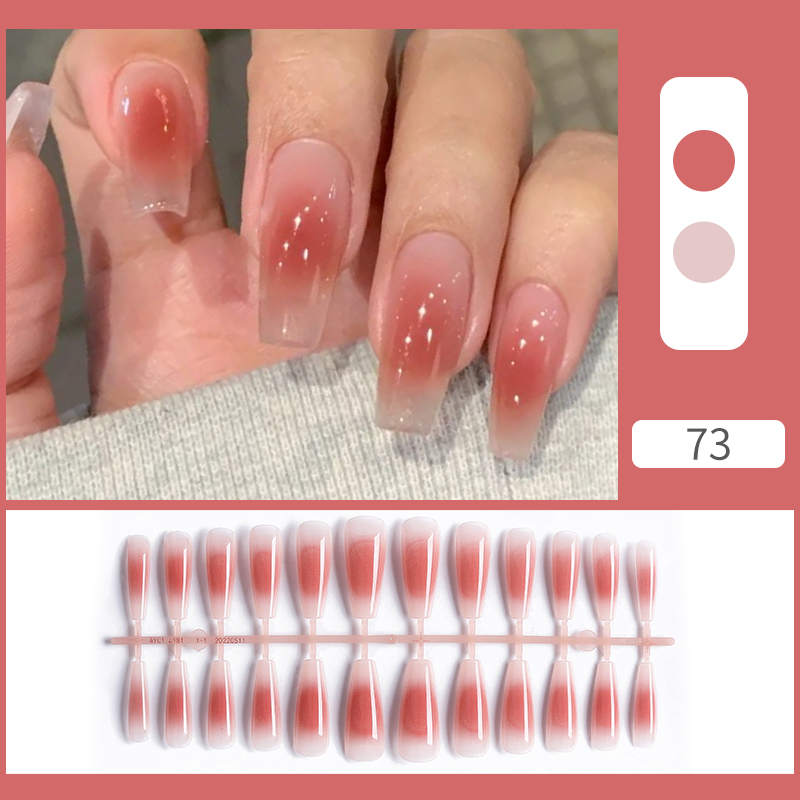 24pcs Sweet Summer Fake Nails Patches Pink Glitter Nude Press on Nails Women Wearable Nail Art Stickers Full Finished False Nail 24pcs Sweet Summer Fake Nails Patches Pink Glitter Nude Press on Nails Women Wearable Nail Art Stickers Full Finished False Nail