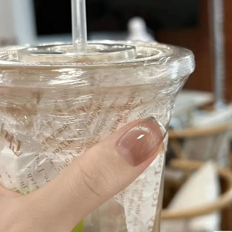 24Pcs Fake Nails French Cat Eye Short Style with Triple Sugar Design Magic Mirror Pink Press-On Nail Perfect Gift for Women